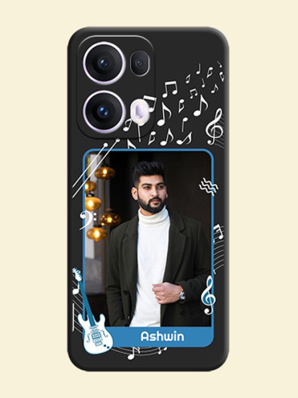 Musical Theme Design with Text on Photo On Space Black Custom Soft Matte Mobile Back Cover - Oppo Reno 13 Pro 5G