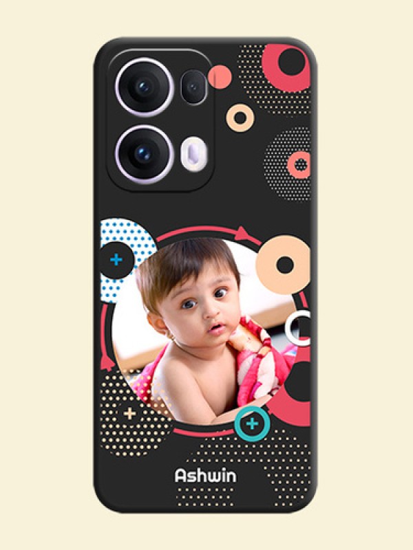 Multicoloured Round Image On Space Black Custom Soft Matte Mobile Back Cover - Oppo Reno 13 Pro 5G