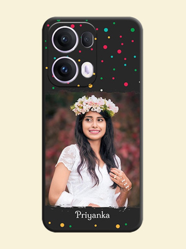 Multicolor Dotted Pattern with Text On Space Black Custom Soft Matte Mobile Back Cover - Oppo Reno 13 Pro 5G