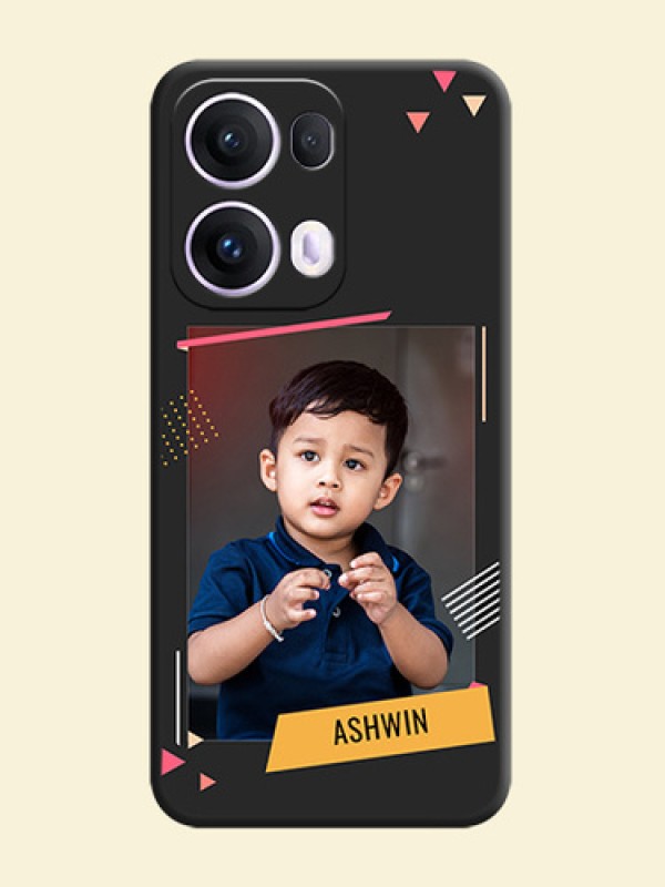 Photo Frame with Triangle Small Dots on Photo On Space Black Custom Soft Matte Mobile Back Cover - Oppo Reno 13 Pro 5G