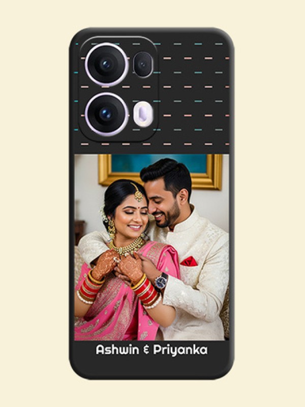 Line Pattern Design with Text On Space Black Custom Soft Matte Mobile Back Cover - Oppo Reno 13 Pro 5G