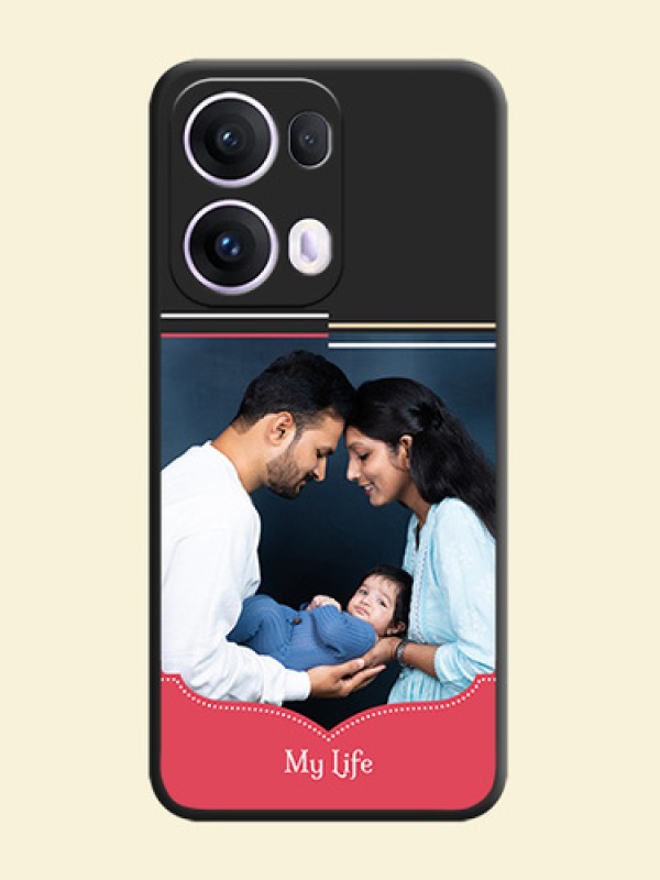 Classic Plain Design with Name On Space Black Custom Soft Matte Mobile Back Cover - Oppo Reno 13 Pro 5G