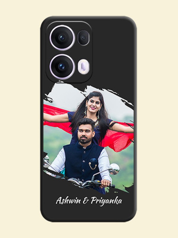 Grunge Brush Strokes on Photo On Space Black Custom Soft Matte Mobile Back Cover - Oppo Reno 13 Pro 5G