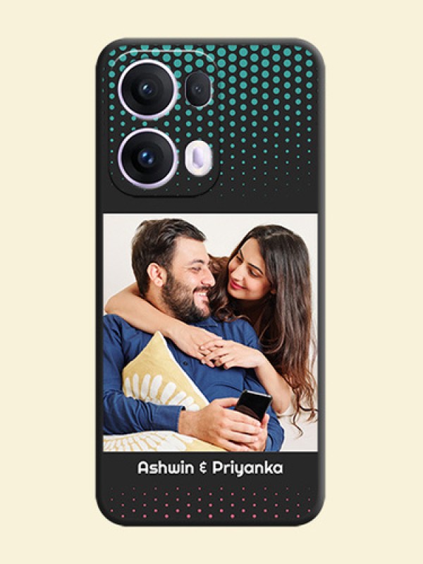 Faded Dots with Grunge Photo Frame and Text On Space Black Custom Soft Matte Mobile Back Cover - Oppo Reno 13 Pro 5G