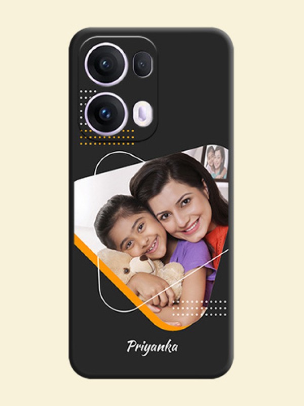Yellow Triangle on Photo On Space Black Custom Soft Matte Mobile Back Cover - Oppo Reno 13 Pro 5G
