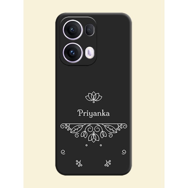 Lotus Garden Custom Text On Space Black Custom Soft Matte Mobile Back Cover - Oppo Reno 13 Pro 5G