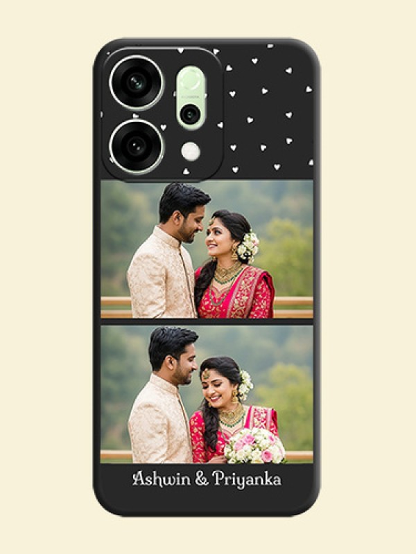 Miniature Love Symbols with Name On Space Black Custom Soft Matte Mobile Back Cover - Oppo Reno 14 5G