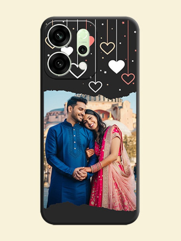 Love Hangings with Splash Wave Picture On Space Black Custom Soft Matte Mobile Back Cover - Oppo Reno 14 5G