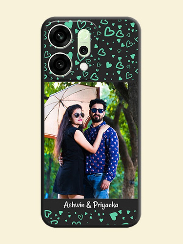Sea Green Indefinite Love Pattern on Photo On Space Black Custom Soft Matte Mobile Back Cover - Oppo Reno 14 5G