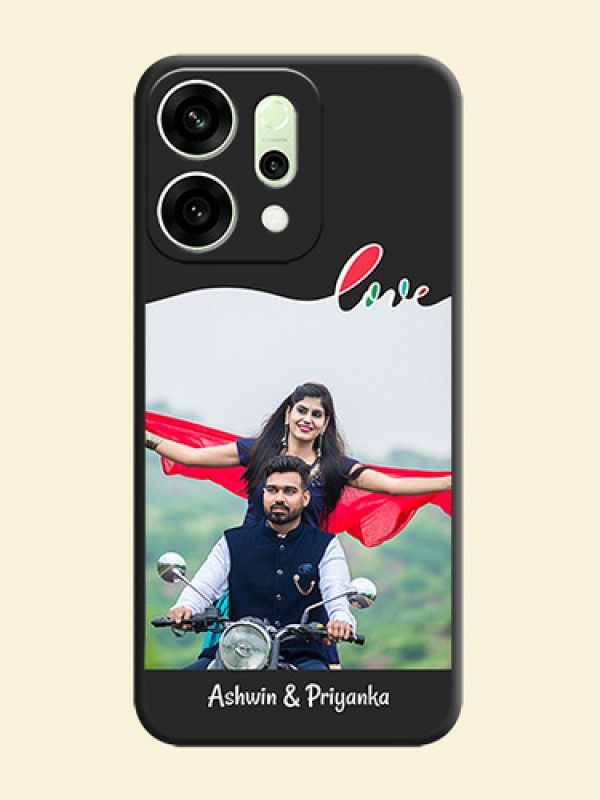 Fall in Love Pattern with Picture on Photo On Space Black Custom Soft Matte Mobile Back Cover - Oppo Reno 14 5G