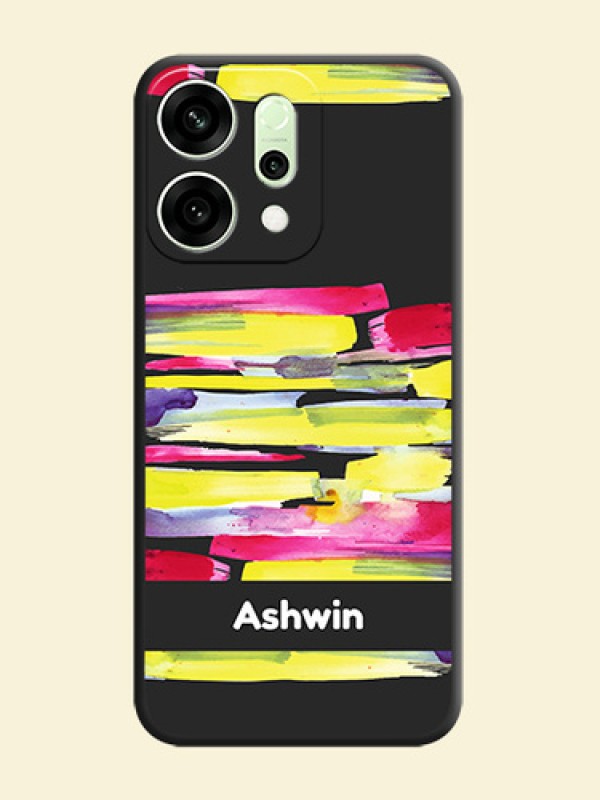 Brush Coloured On Space Black Custom Soft Matte Mobile Back Cover - Oppo Reno 14 5G
