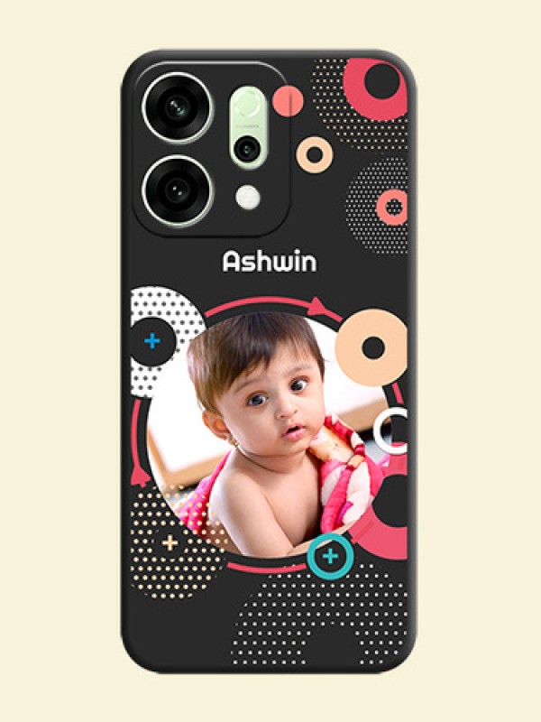 Multicoloured Round Image On Space Black Custom Soft Matte Mobile Back Cover - Oppo Reno 14 5G