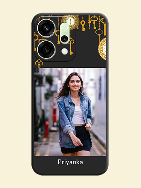 Decorative Design with Text On Space Black Custom Soft Matte Mobile Back Cover - Oppo Reno 14 5G