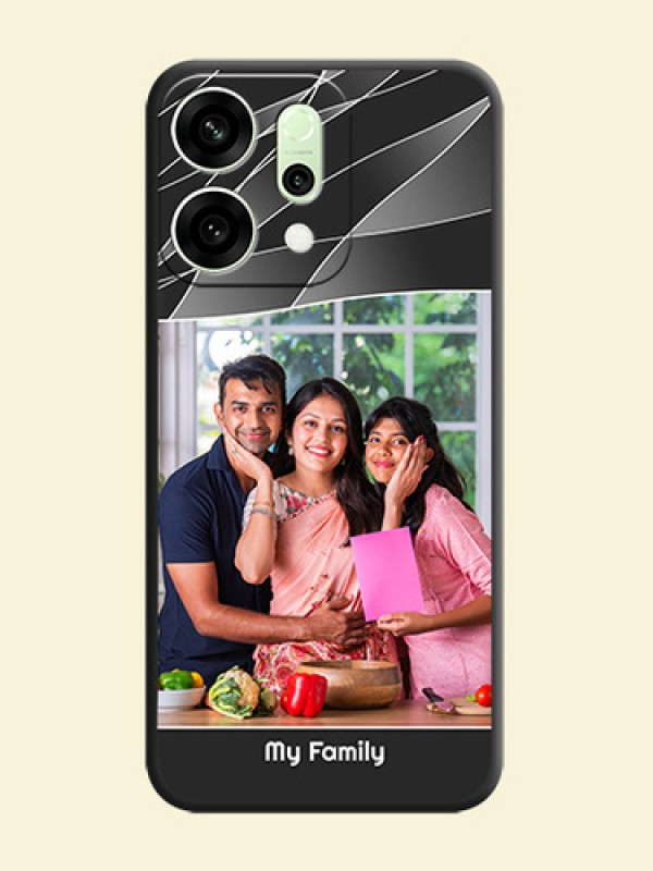 Mixed Wave Lines on Photo On Space Black Custom Soft Matte Mobile Back Cover - Oppo Reno 14 5G