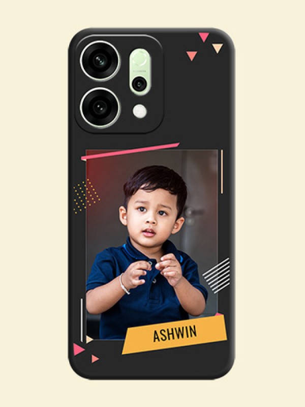 Photo Frame with Triangle Small Dots on Photo On Space Black Custom Soft Matte Mobile Back Cover - Oppo Reno 14 5G