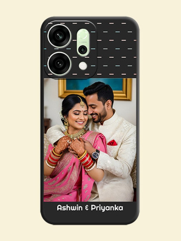 Line Pattern Design with Text On Space Black Custom Soft Matte Mobile Back Cover - Oppo Reno 14 5G