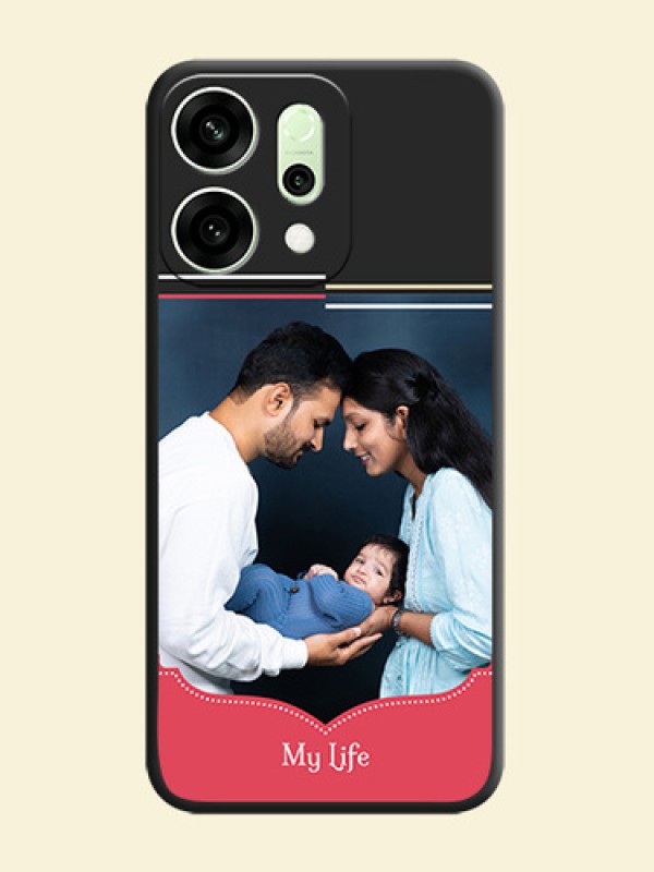 Classic Plain Design with Name On Space Black Custom Soft Matte Mobile Back Cover - Oppo Reno 14 5G