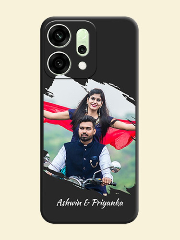 Grunge Brush Strokes on Photo On Space Black Custom Soft Matte Mobile Back Cover - Oppo Reno 14 5G