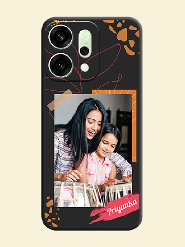 Orange Photo Frame On Space Black Custom Soft Matte Mobile Back Cover - Oppo Reno 14 5G