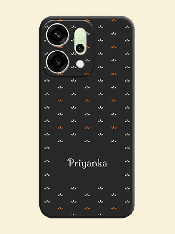 Simple Pattern With Custom Text On Space Black Custom Soft Matte Mobile Back Cover - Oppo Reno 14 5G