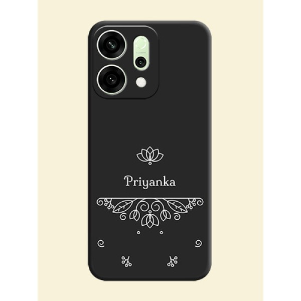 Lotus Garden Custom Text On Space Black Custom Soft Matte Mobile Back Cover - Oppo Reno 14 5G