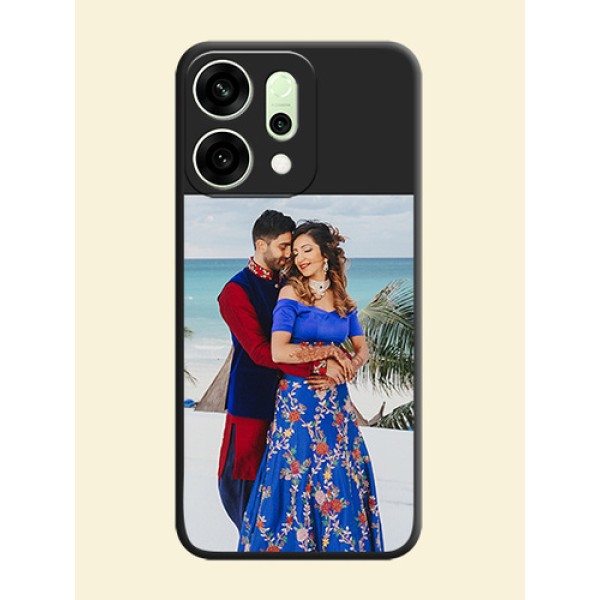 Image Upload With Space Black Color On Custom Soft Matte Mobile Back Cover - Oppo Reno 14 5G