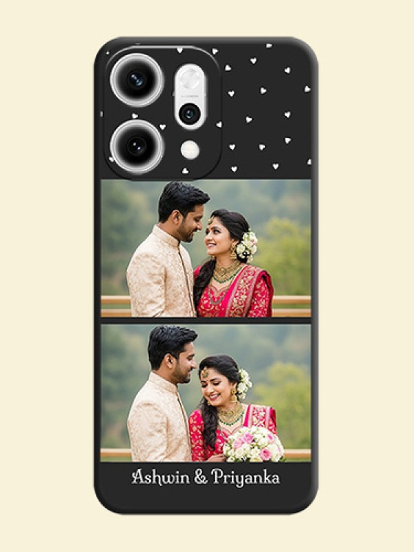 Miniature Love Symbols with Name On Space Black Custom Soft Matte Mobile Back Cover - Oppo Reno 14 Pro 5G