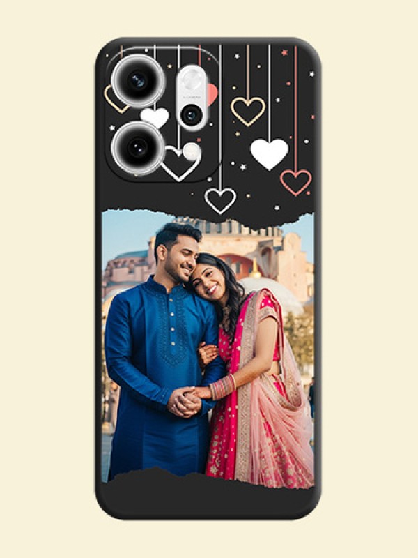 Love Hangings with Splash Wave Picture On Space Black Custom Soft Matte Mobile Back Cover - Oppo Reno 14 Pro 5G