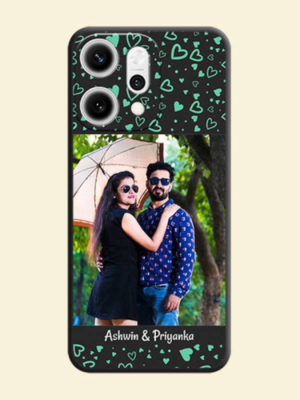 Sea Green Indefinite Love Pattern on Photo On Space Black Custom Soft Matte Mobile Back Cover - Oppo Reno 14 Pro 5G