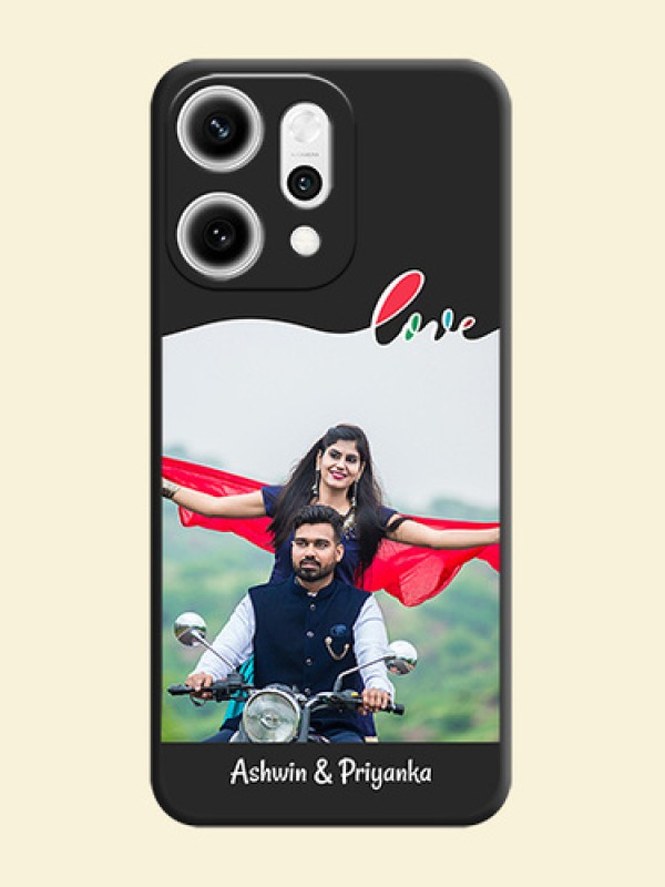 Fall in Love Pattern with Picture on Photo On Space Black Custom Soft Matte Mobile Back Cover - Oppo Reno 14 Pro 5G
