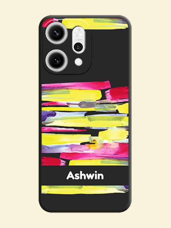 Brush Coloured On Space Black Custom Soft Matte Mobile Back Cover - Oppo Reno 14 Pro 5G