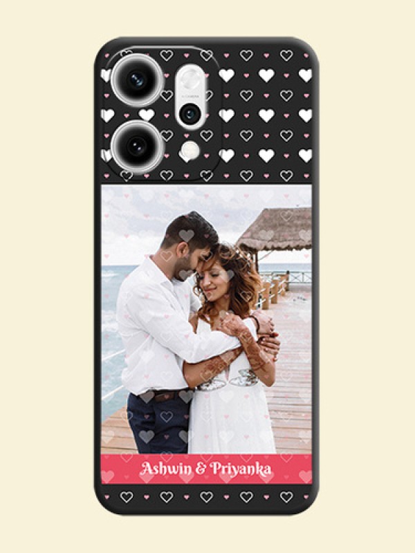 White Color Love Symbols with Text Design on Photo On Space Black Custom Soft Matte Mobile Back Cover - Oppo Reno 14 Pro 5G