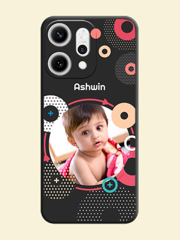 Multicoloured Round Image On Space Black Custom Soft Matte Mobile Back Cover - Oppo Reno 14 Pro 5G