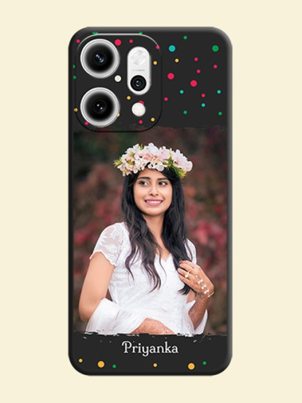 Multicolor Dotted Pattern with Text On Space Black Custom Soft Matte Mobile Back Cover - Oppo Reno 14 Pro 5G