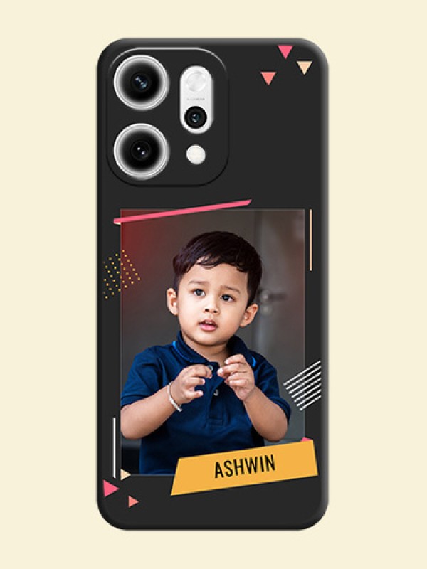 Photo Frame with Triangle Small Dots on Photo On Space Black Custom Soft Matte Mobile Back Cover - Oppo Reno 14 Pro 5G