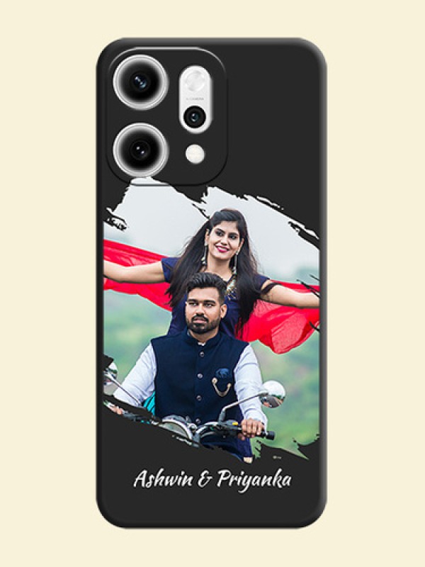 Grunge Brush Strokes on Photo On Space Black Custom Soft Matte Mobile Back Cover - Oppo Reno 14 Pro 5G