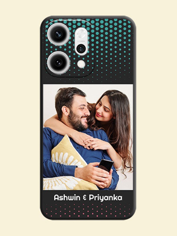 Faded Dots with Grunge Photo Frame and Text On Space Black Custom Soft Matte Mobile Back Cover - Oppo Reno 14 Pro 5G