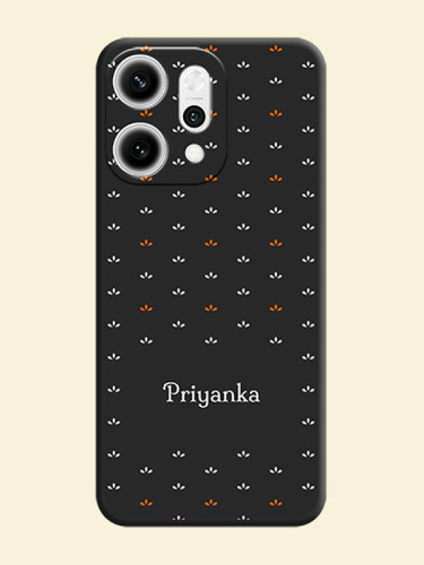 Simple Pattern With Custom Text On Space Black Custom Soft Matte Mobile Back Cover - Oppo Reno 14 Pro 5G