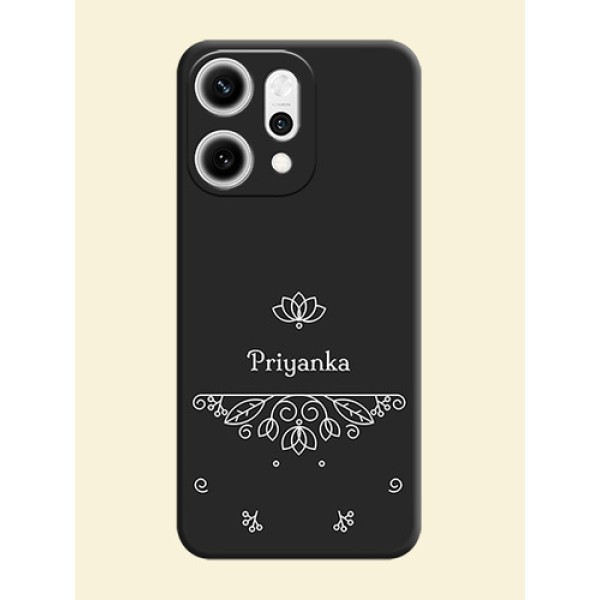 Lotus Garden Custom Text On Space Black Custom Soft Matte Mobile Back Cover - Oppo Reno 14 Pro 5G