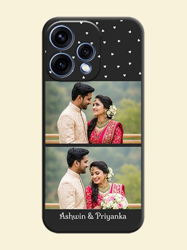 Miniature Love Symbols with Name On Space Black Custom Soft Matte Mobile Back Cover - Oppo Reno 15 5G