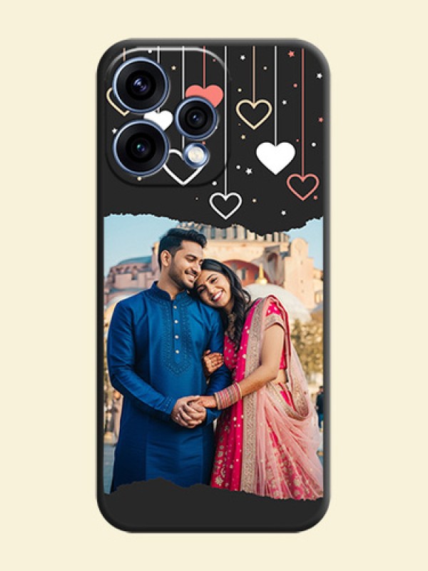Love Hangings with Splash Wave Picture On Space Black Custom Soft Matte Mobile Back Cover - Oppo Reno 15 5G