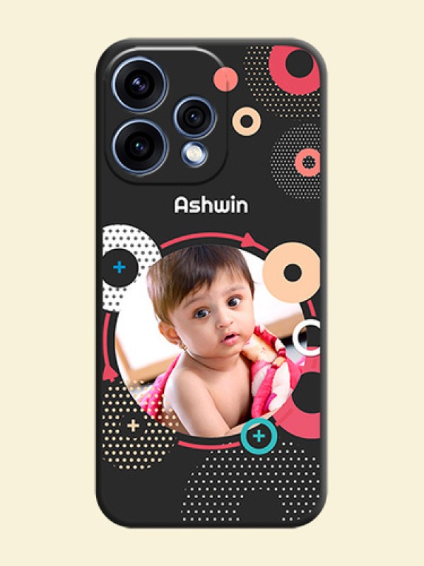 Multicoloured Round Image On Space Black Custom Soft Matte Mobile Back Cover - Oppo Reno 15 5G