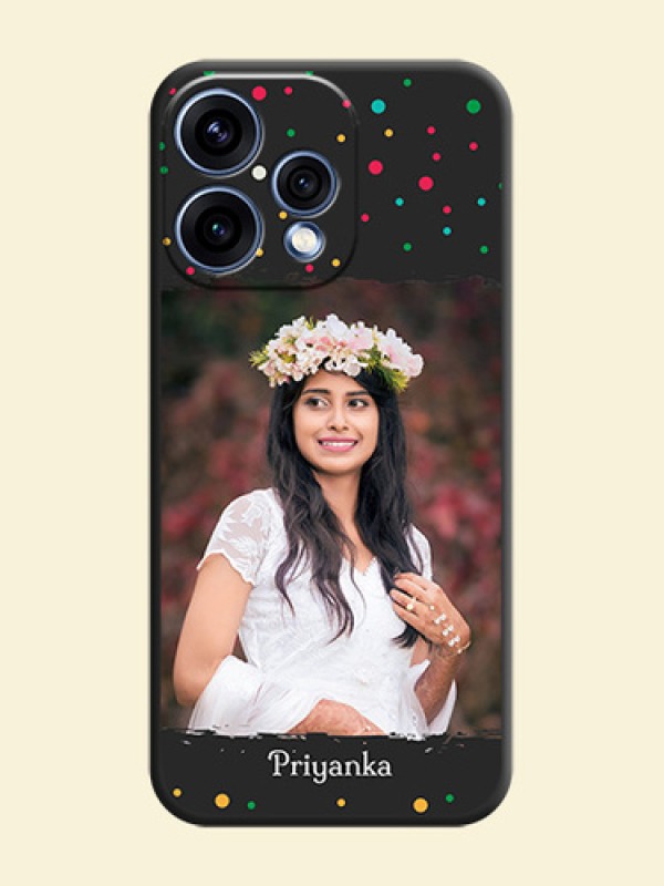 Multicolor Dotted Pattern with Text On Space Black Custom Soft Matte Mobile Back Cover - Oppo Reno 15 5G