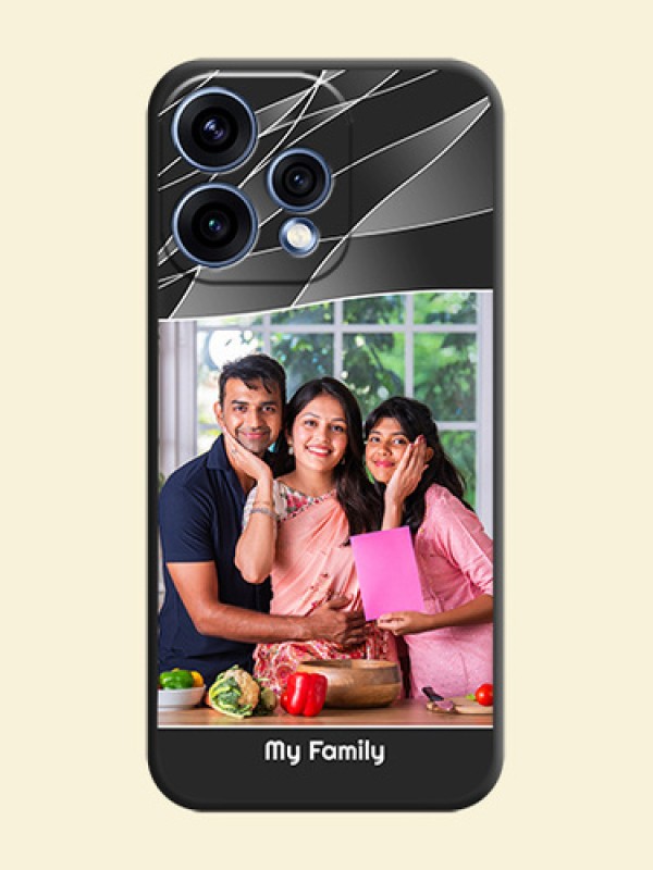 Mixed Wave Lines on Photo On Space Black Custom Soft Matte Mobile Back Cover - Oppo Reno 15 5G