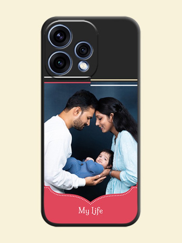 Classic Plain Design with Name On Space Black Custom Soft Matte Mobile Back Cover - Oppo Reno 15 5G