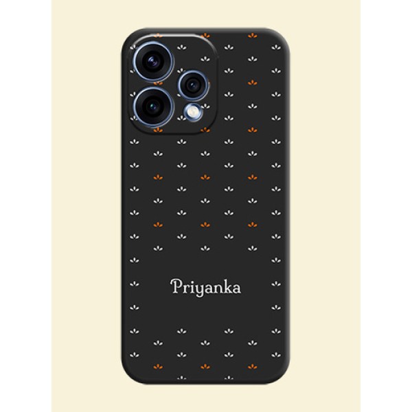 Simple Pattern With Custom Text On Space Black Custom Soft Matte Mobile Back Cover - Oppo Reno 15 5G