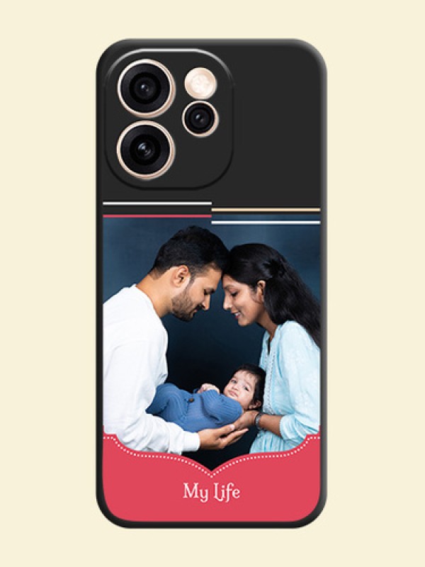 Classic Plain Design with Name On Space Black Custom Soft Matte Mobile Back Cover - Oppo Reno 15 Pro 5G