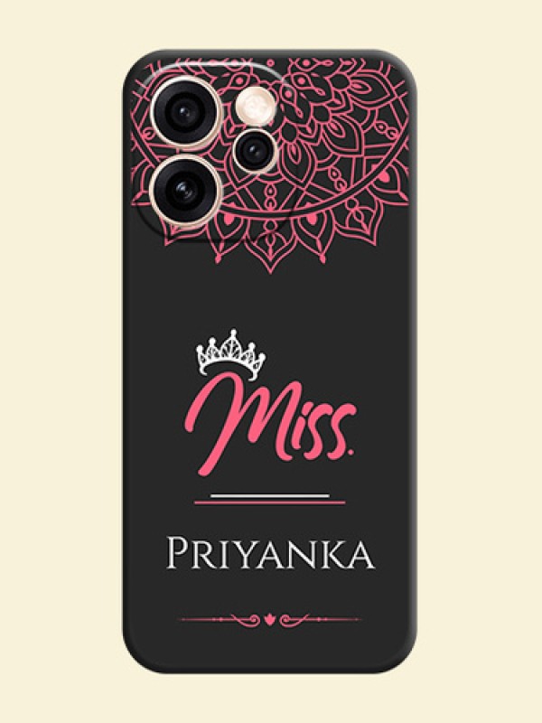 Mrs Name with Floral Design On Space Black Custom Soft Matte Mobile Back Cover - Oppo Reno 15 Pro 5G