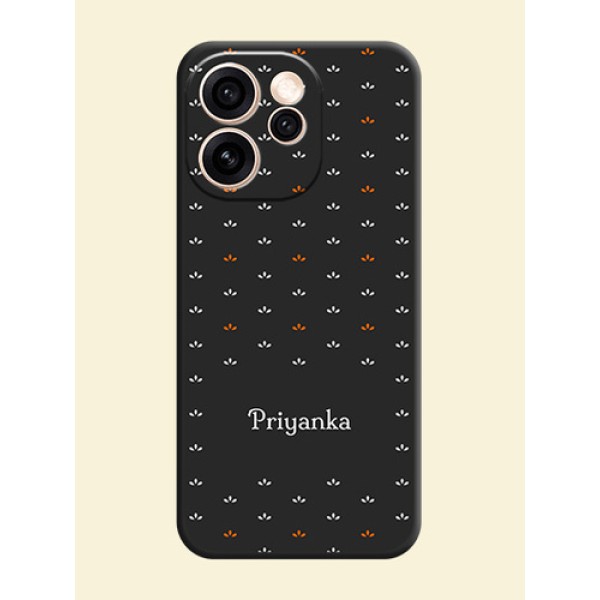 Simple Pattern With Custom Text On Space Black Custom Soft Matte Mobile Back Cover - Oppo Reno 15 Pro 5G