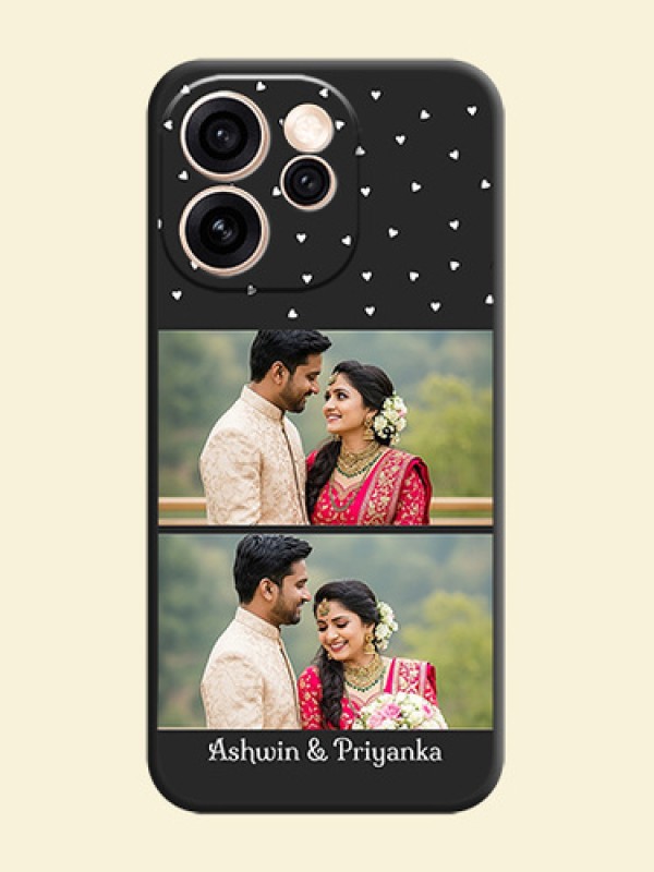 Miniature Love Symbols with Name On Space Black Custom Soft Matte Mobile Back Cover - Oppo Reno 15 Pro Mini 5G